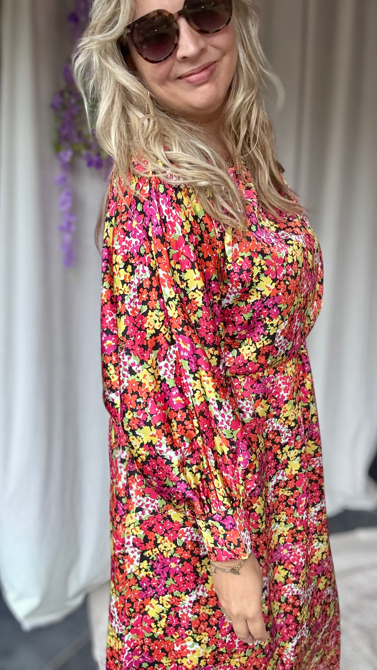 Bellini dress orange flowers
