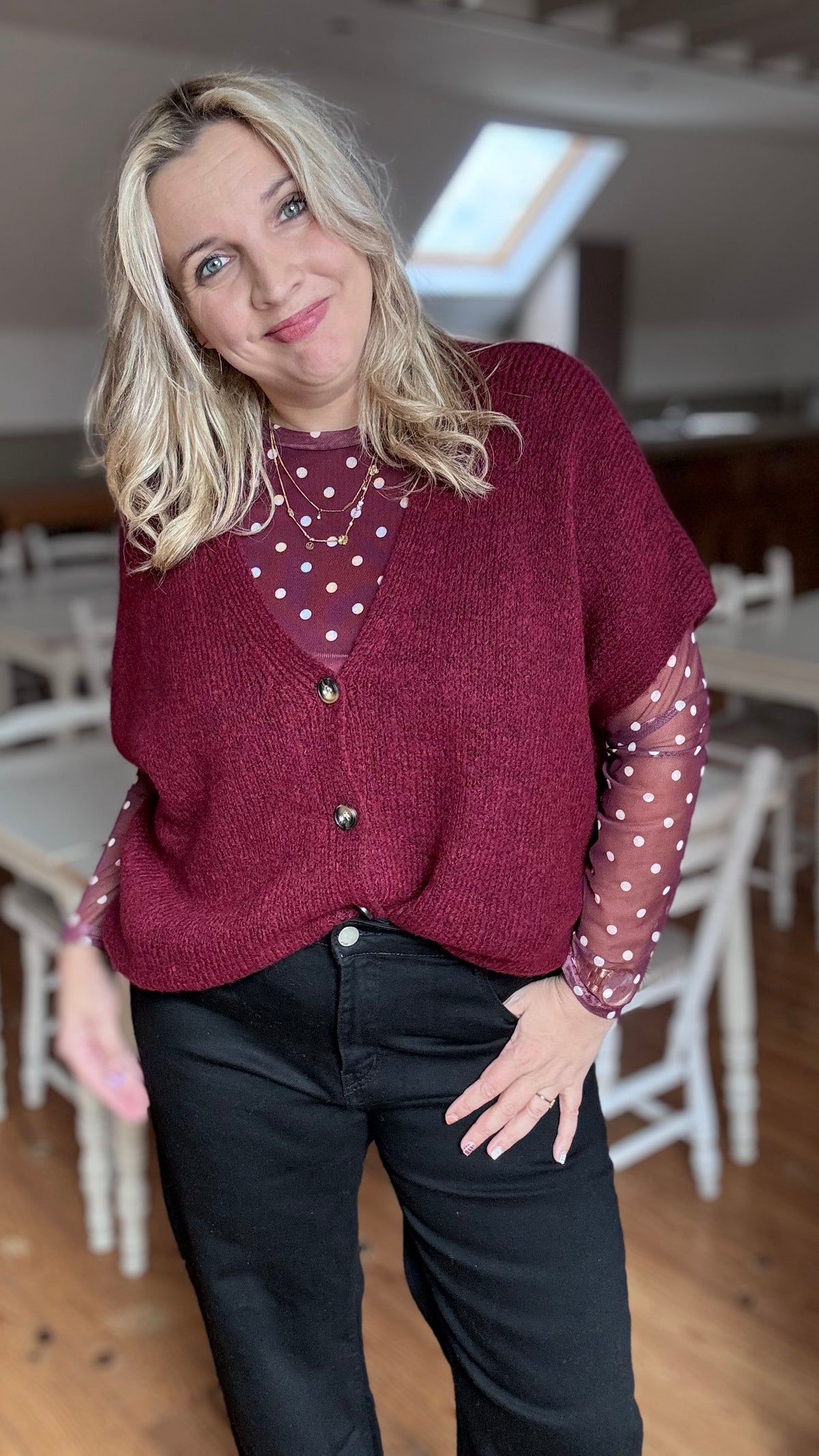 Elora cardigan - Burgundy