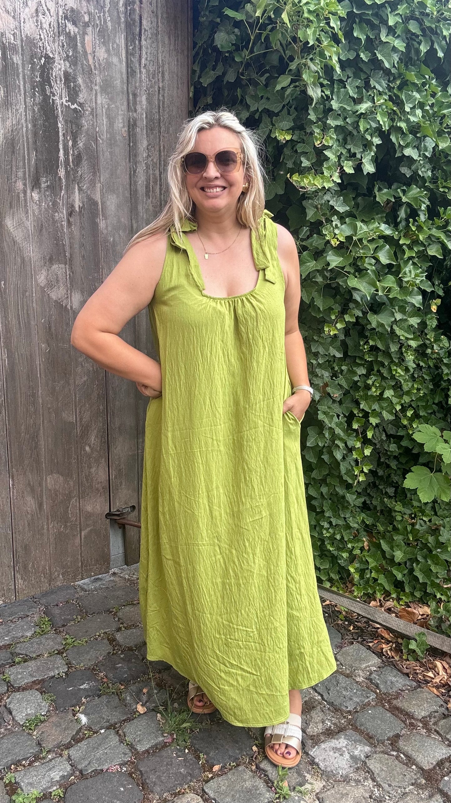 Flow dress groen