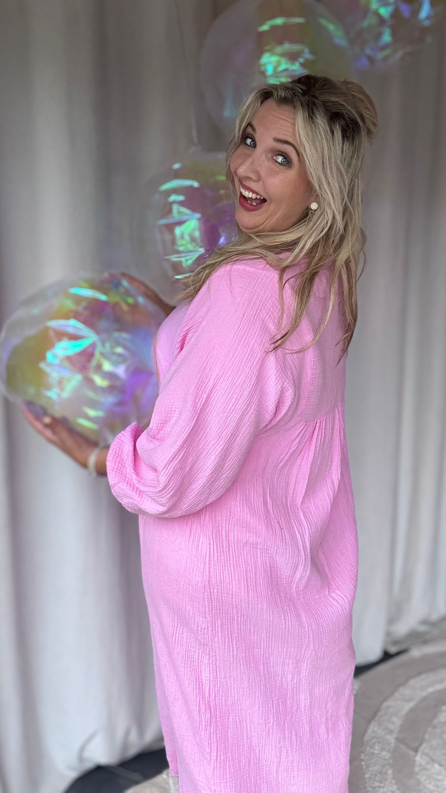 Sunset tetra dress lichtroze