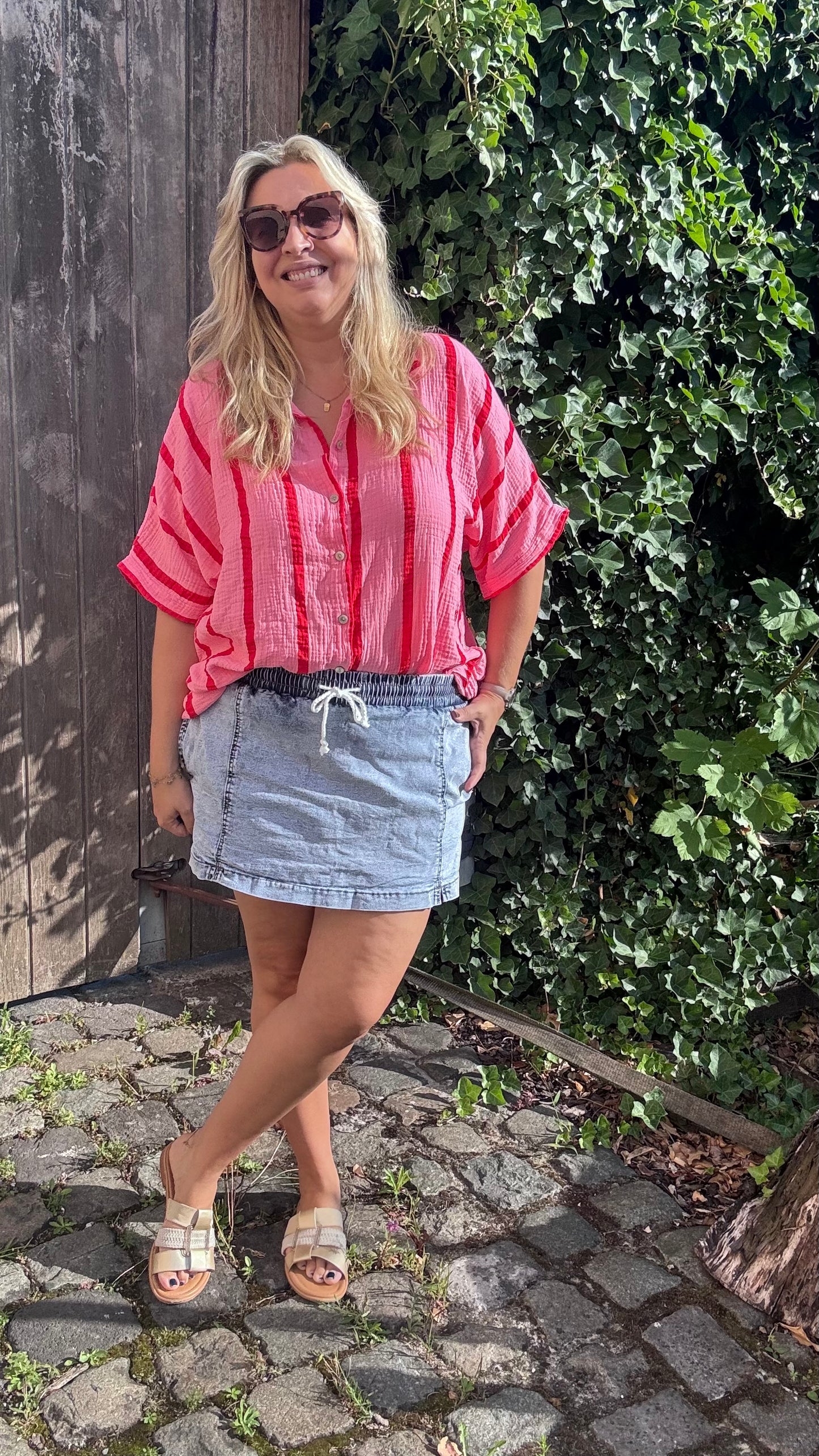 Denim skort blauw