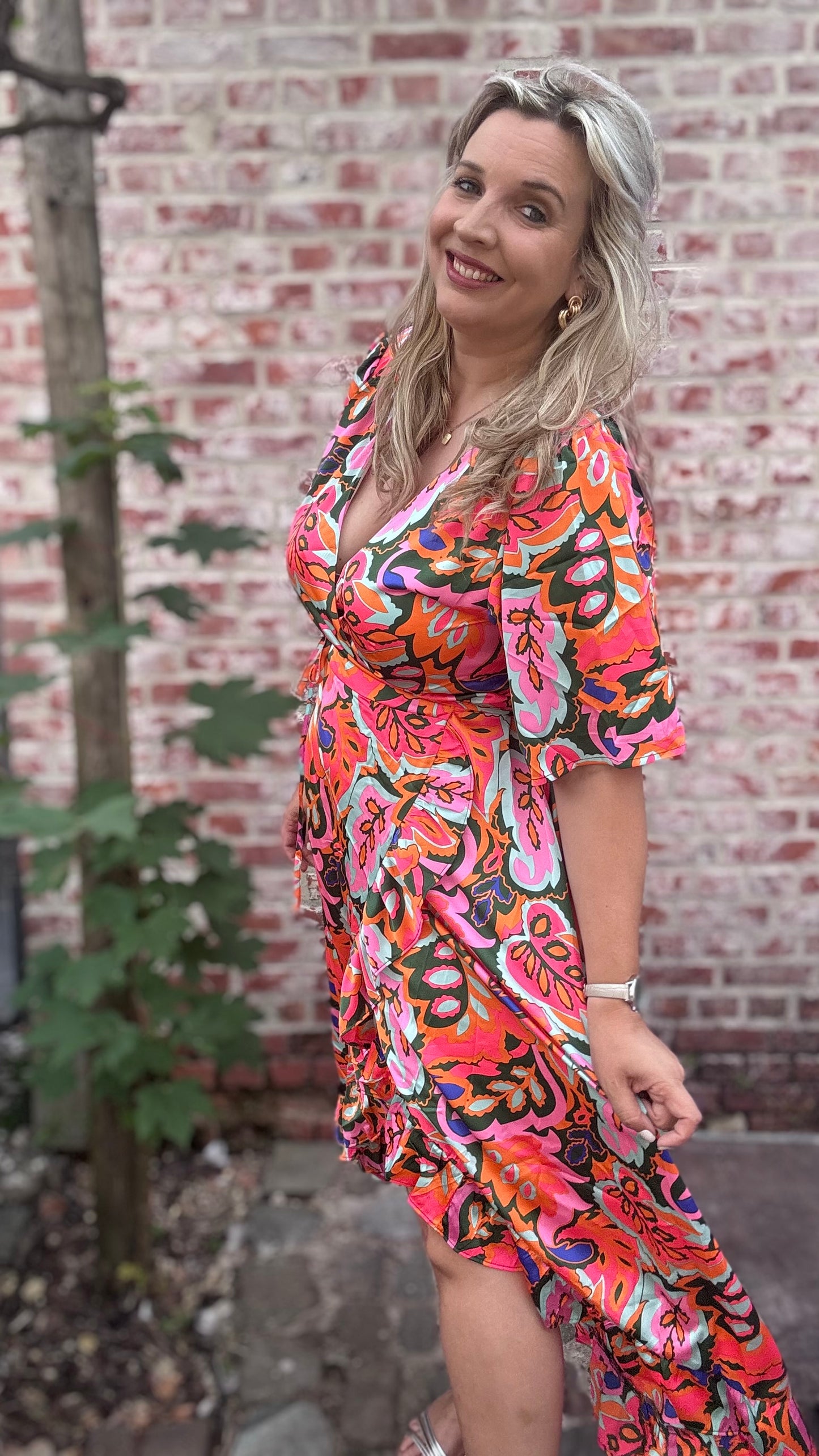 Rose tropical dress