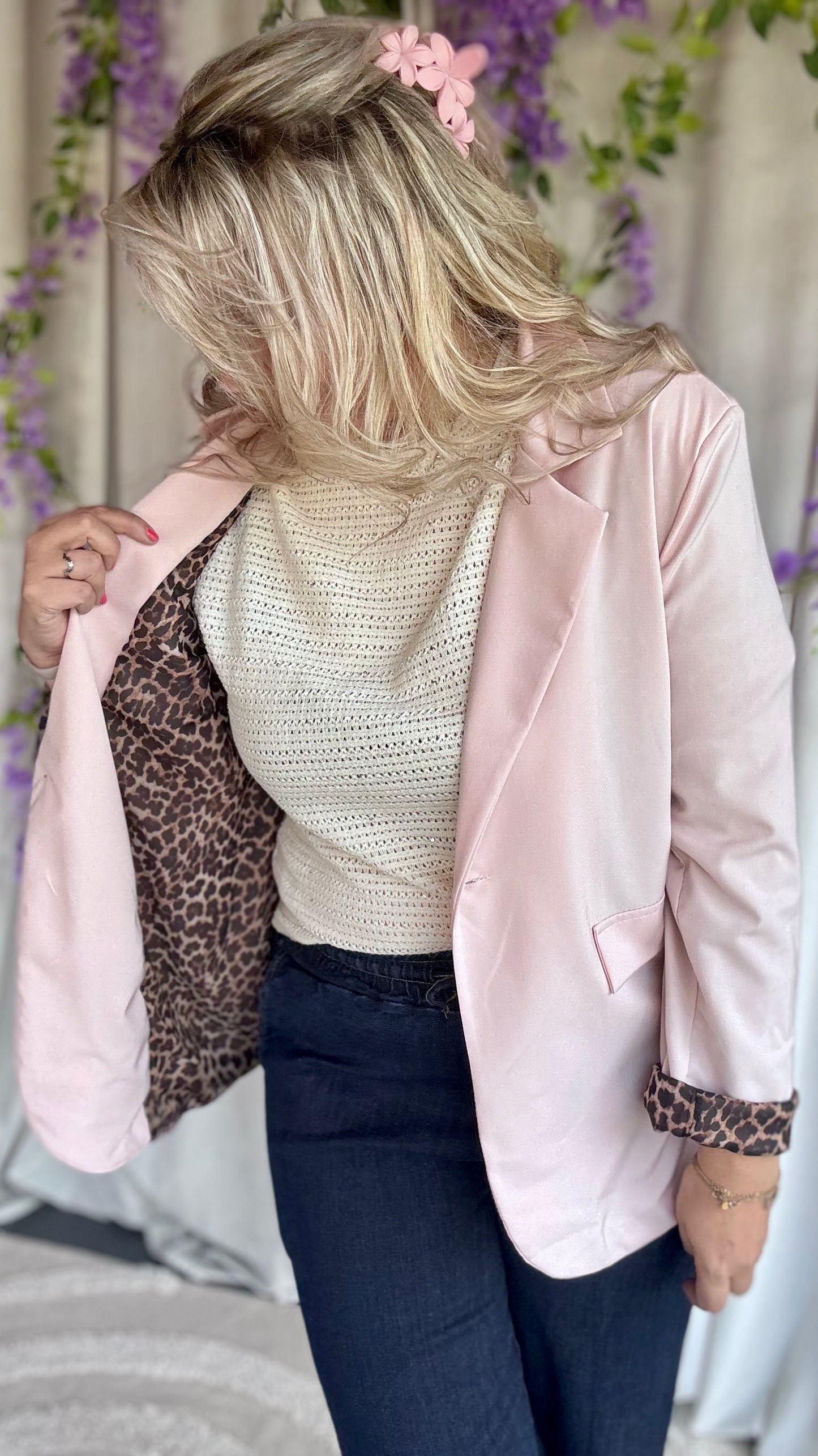 Blazer roze/leopard