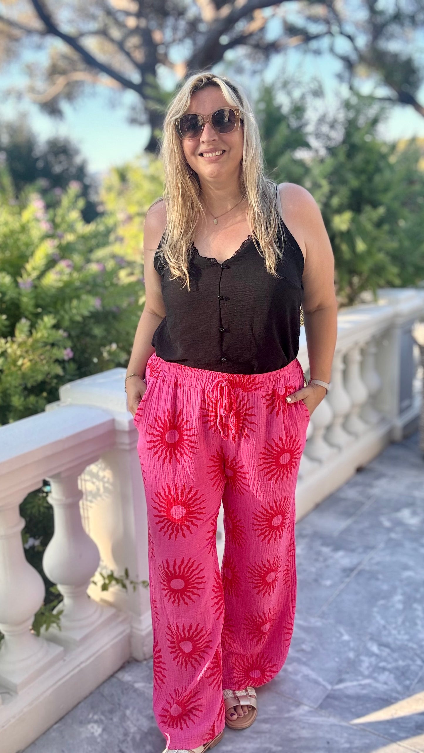 Sierra broek print roze