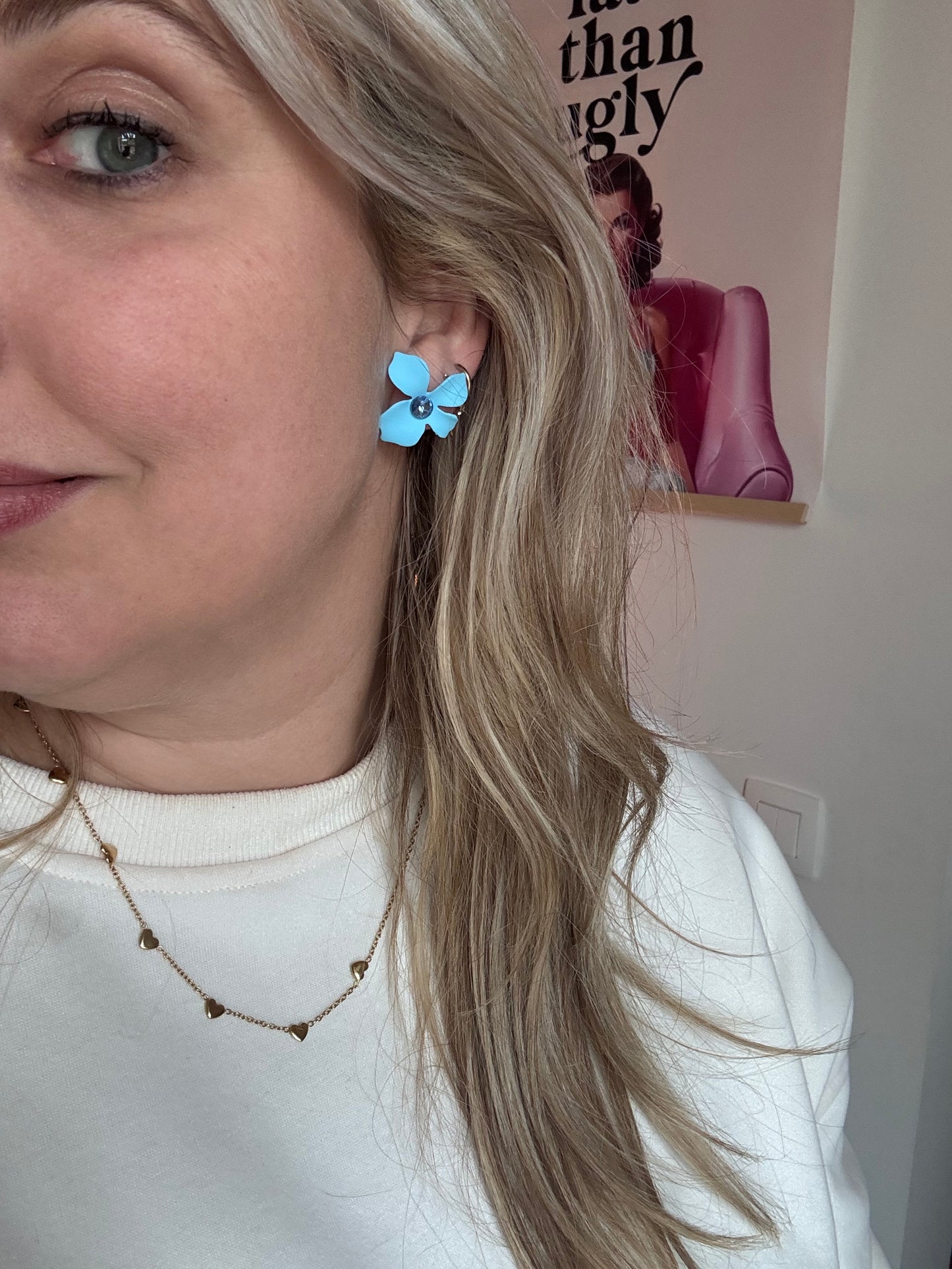 summerflower oorbellen blauw