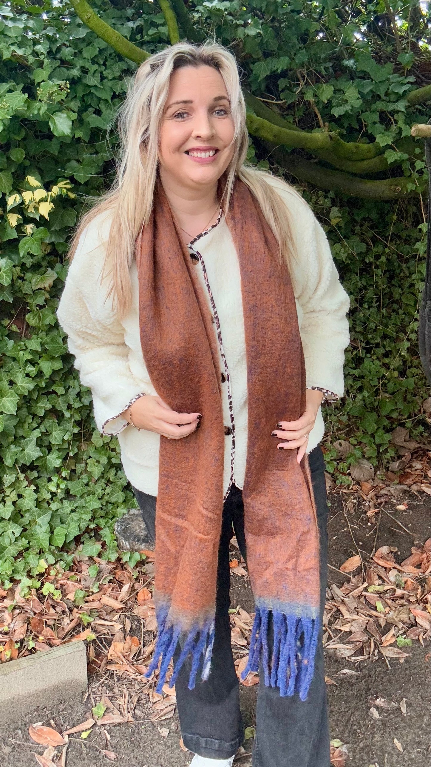 Sjaal Jessy Brown/blue