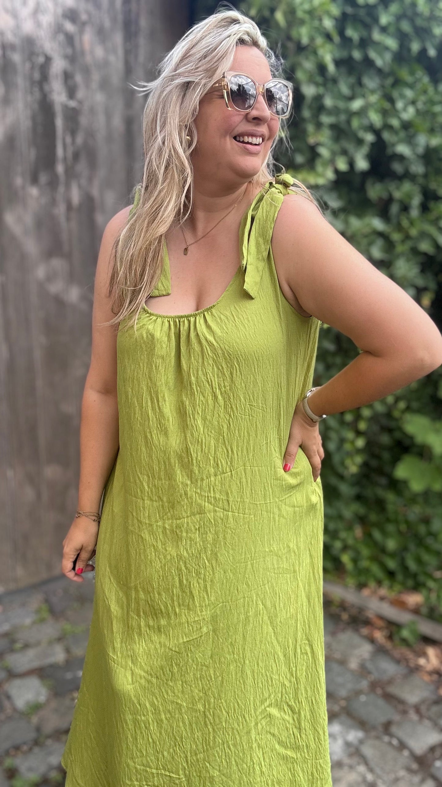 Flow dress groen