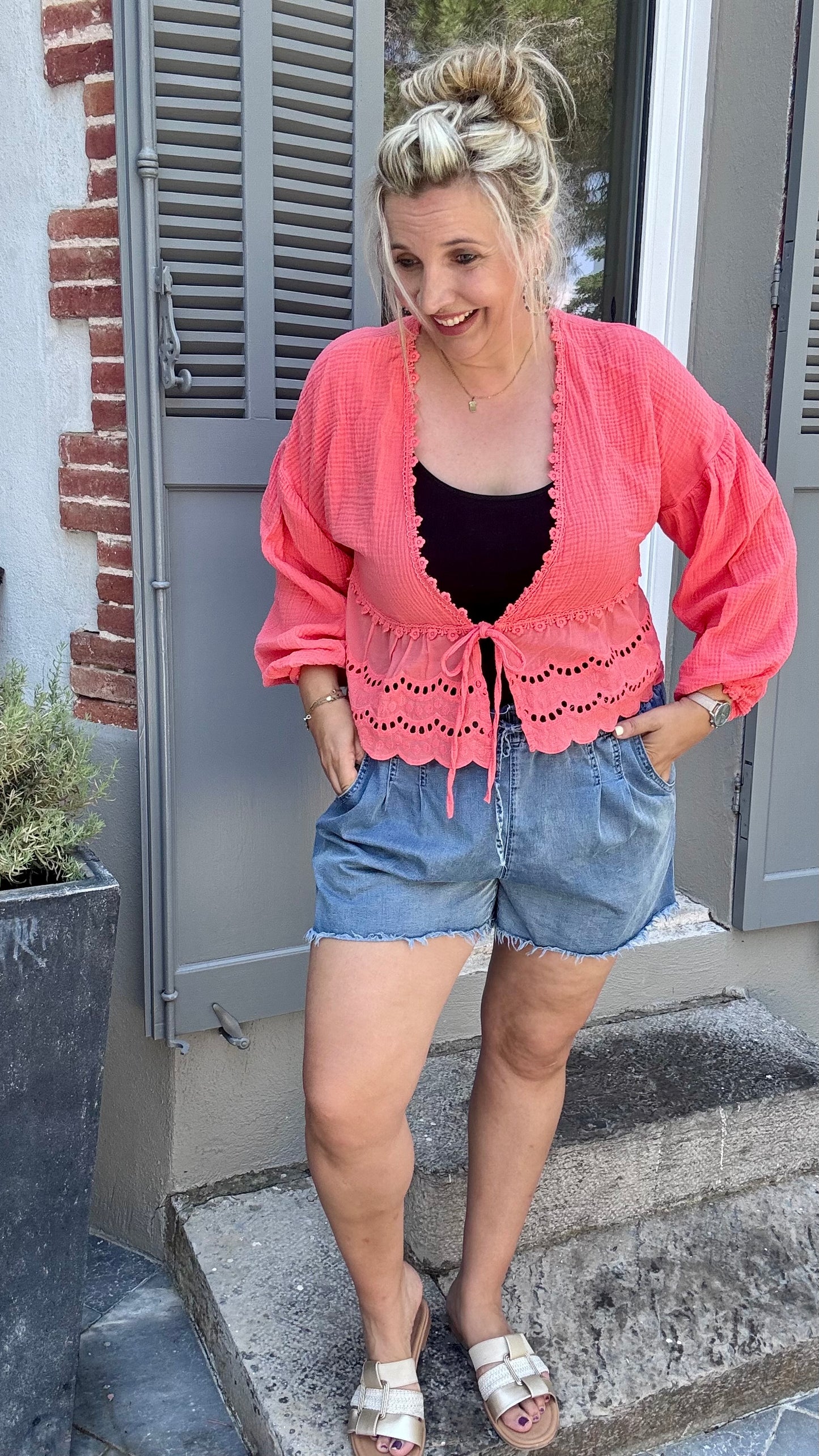 Cali blouse koraal