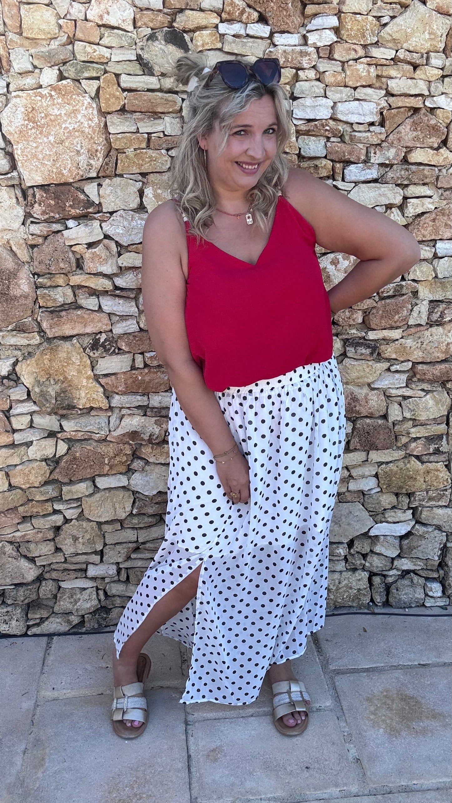 Polkadot rok - Wit