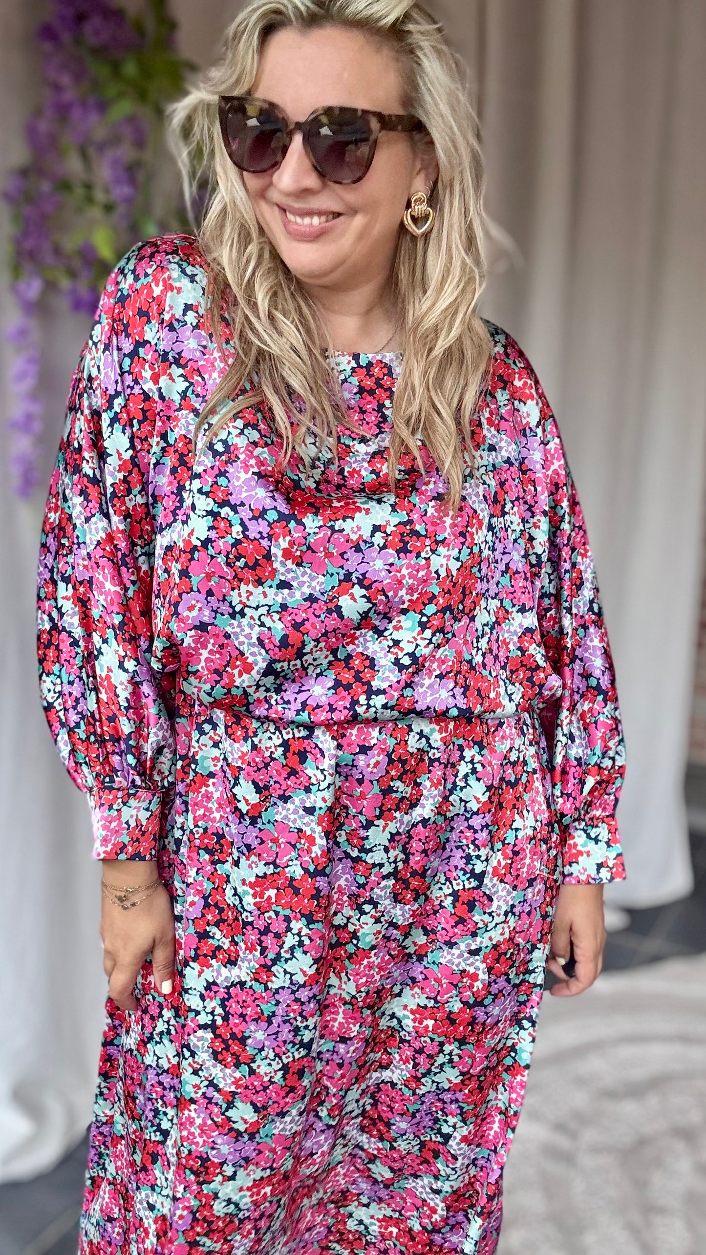 Bellini dress purple flowers