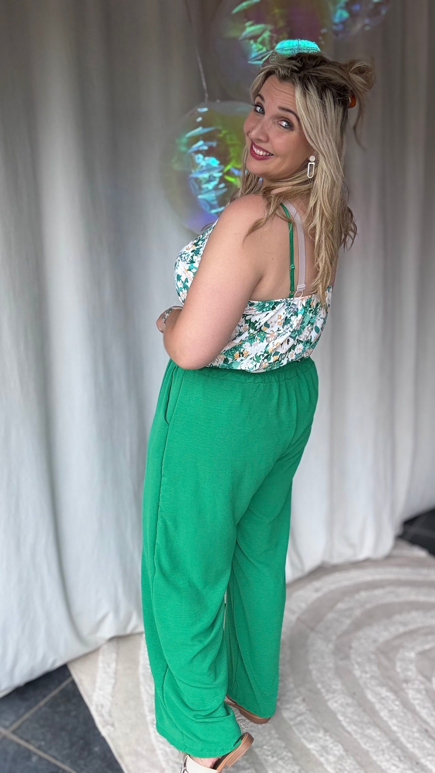 Suki top groene print