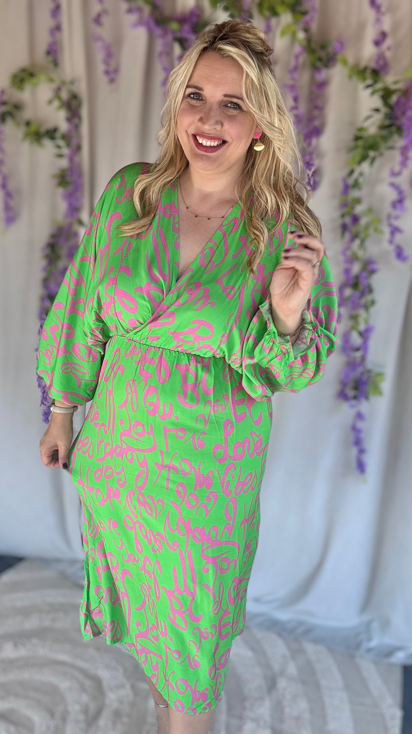 Speak your mind dress groen
