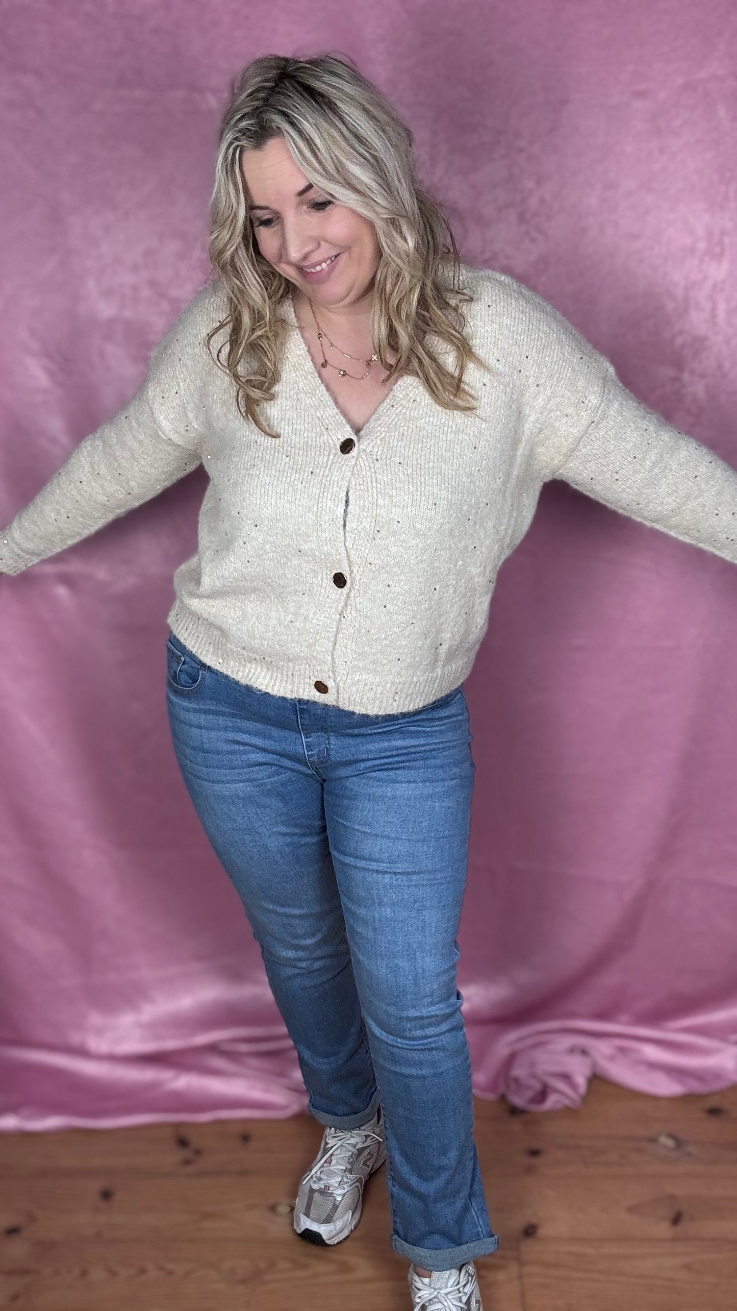 Soft knit cardigan - crème