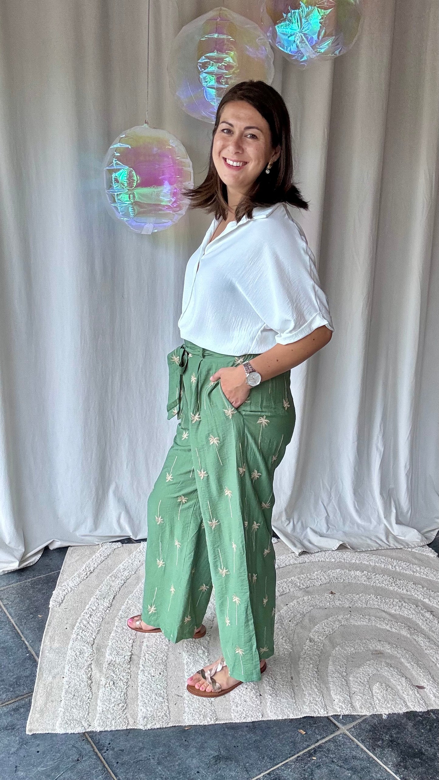 Palmtree pants groen