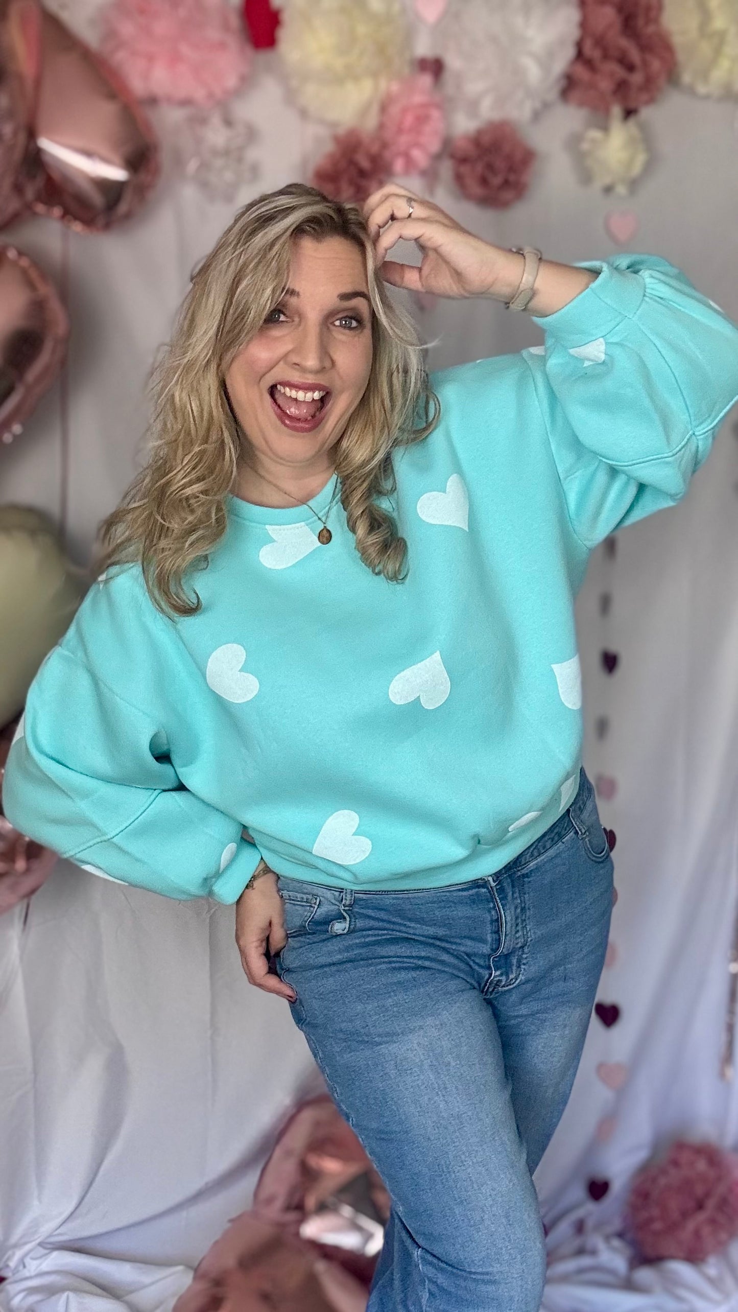 Cupid's cropped sweater blauw