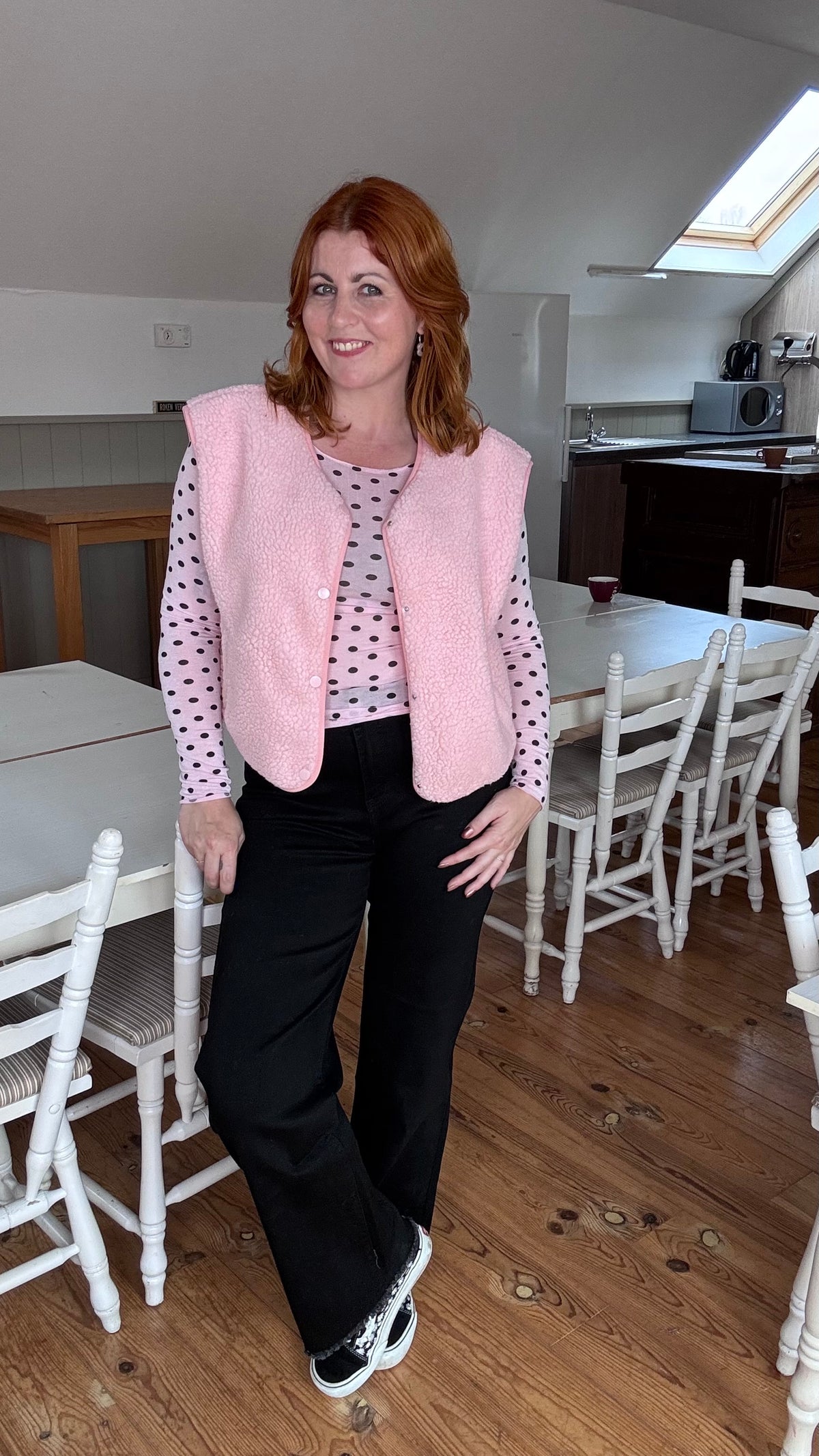 Teddy gilet - Roze