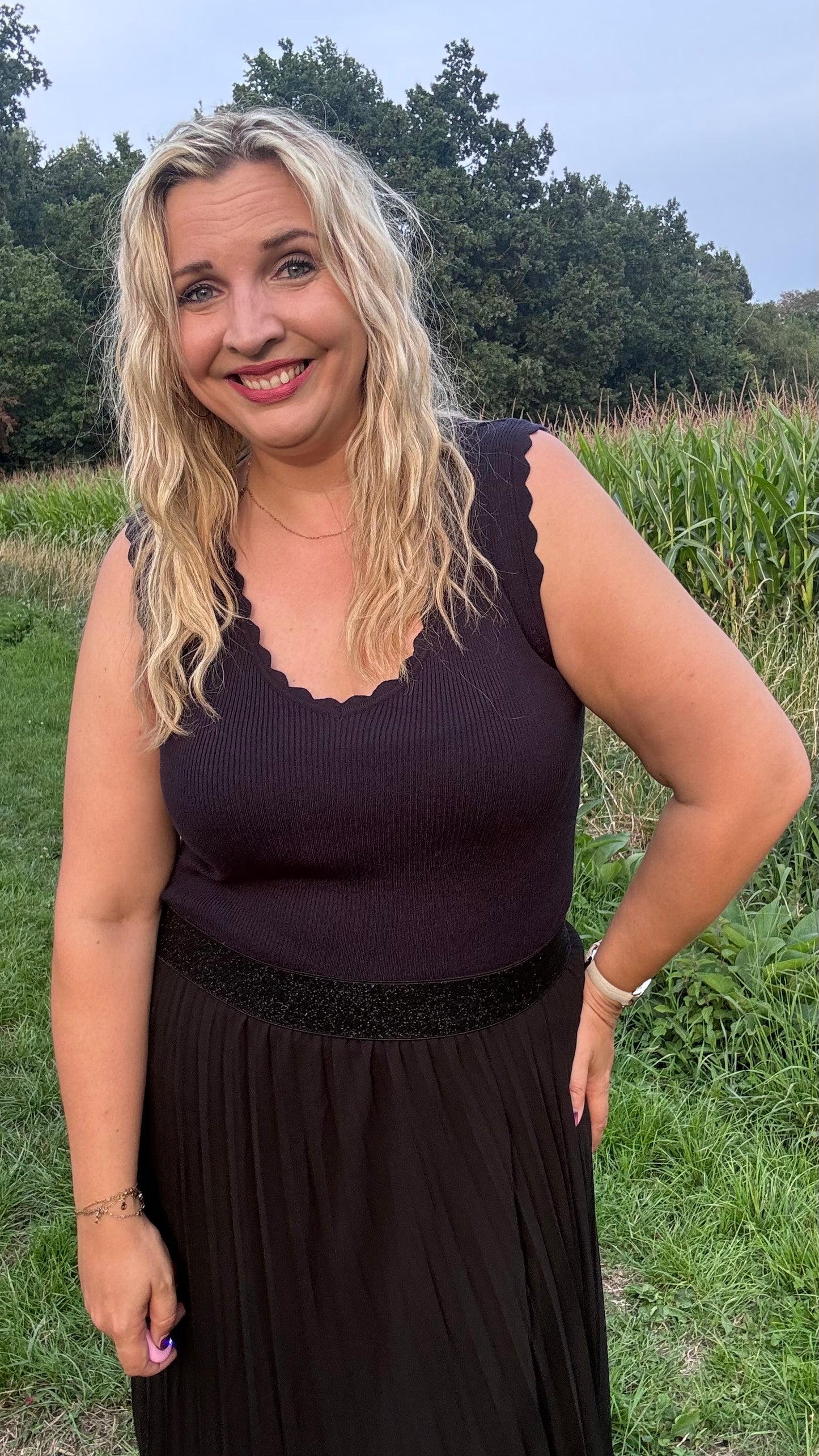 Rita top - Donkerblauw