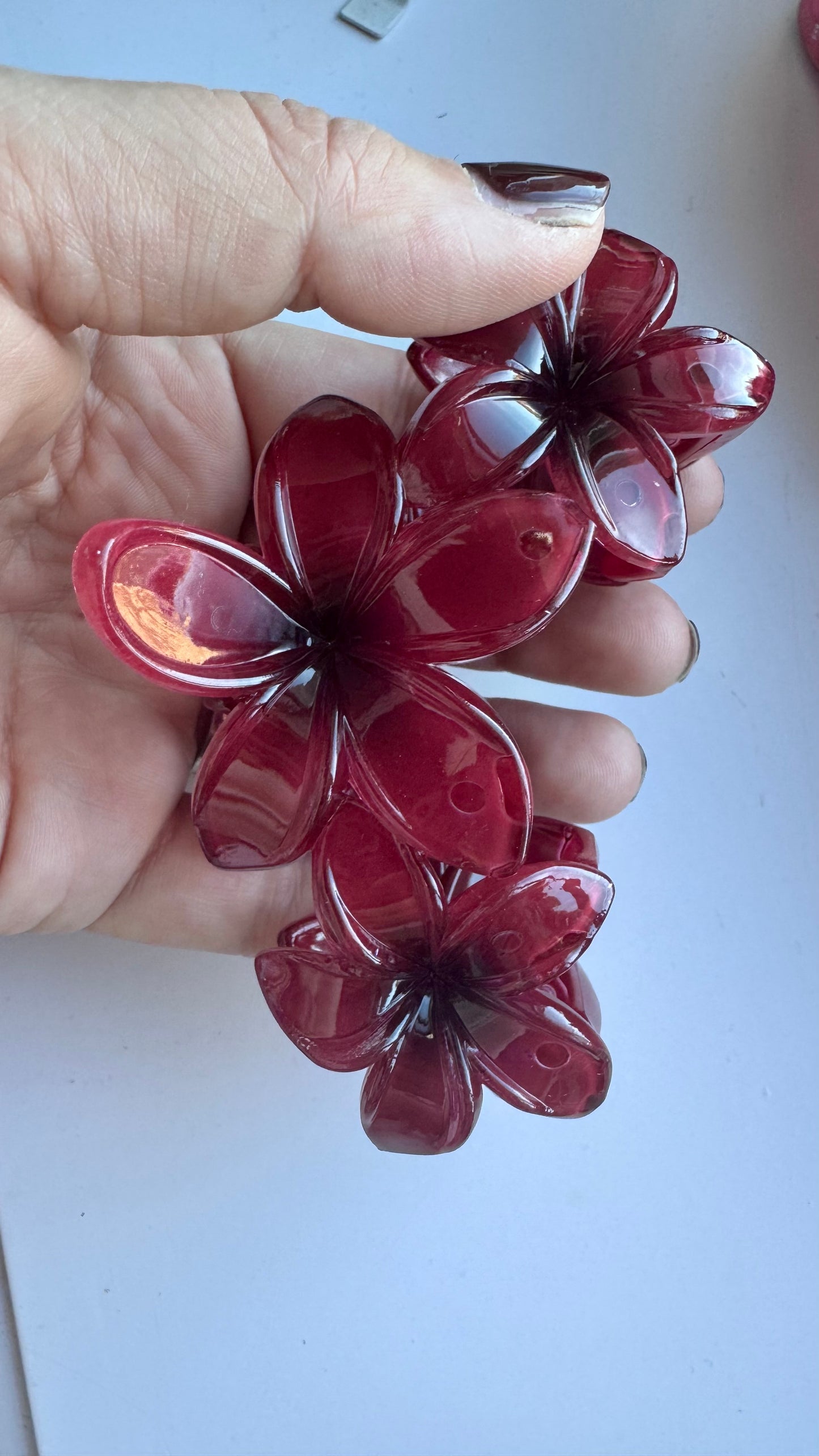 Haarspeld flower burgundy