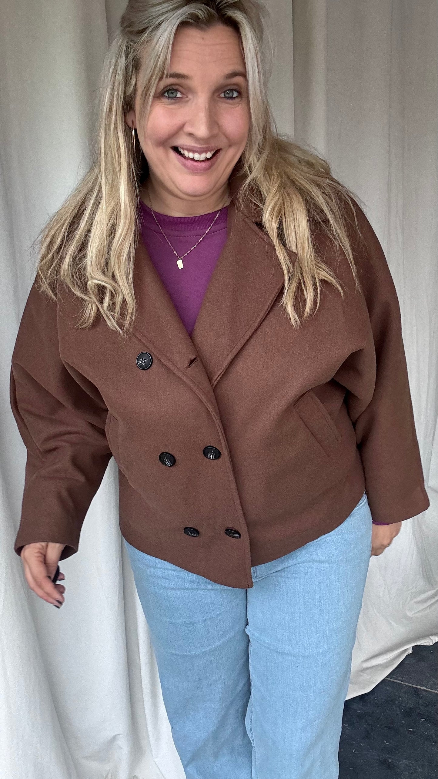 Vicky mantel - Bruin