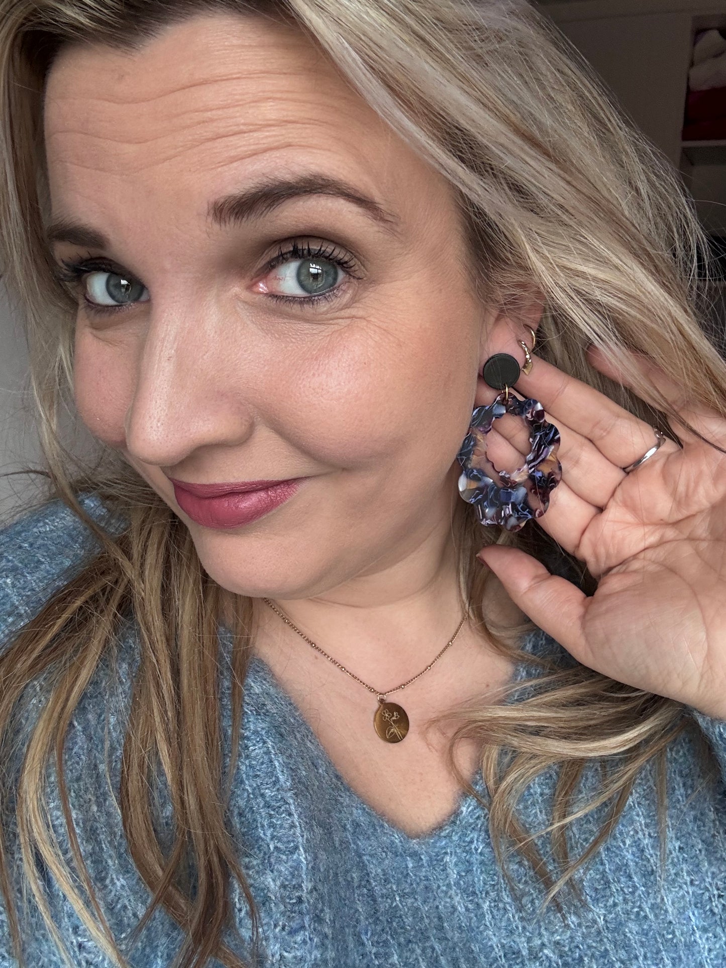 Marble eclips oorbellen