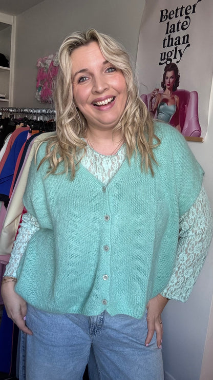 Candy cardigan - Mintgroen