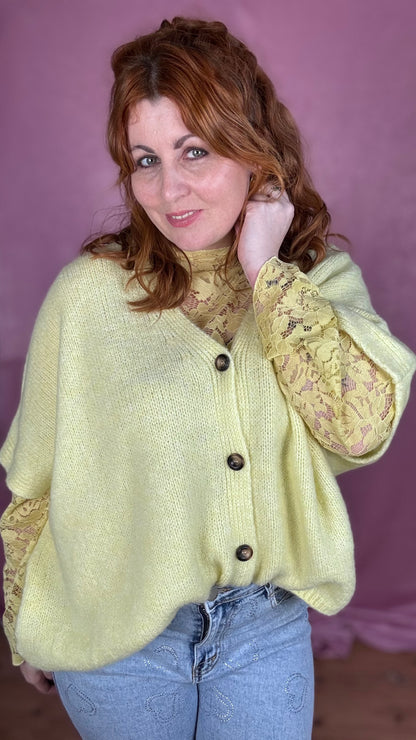 Candy cardigan - Pastelgeel