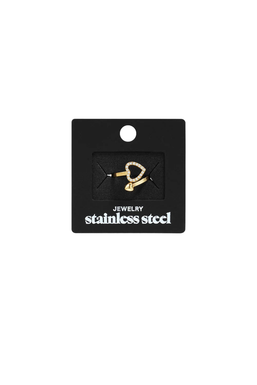 Verstelbare ring heart & bling