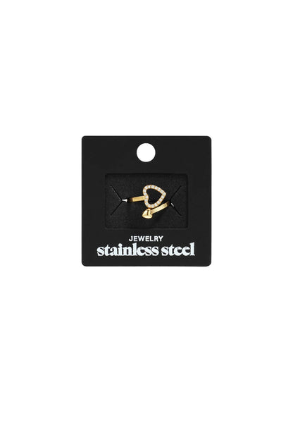 Verstelbare ring heart & bling