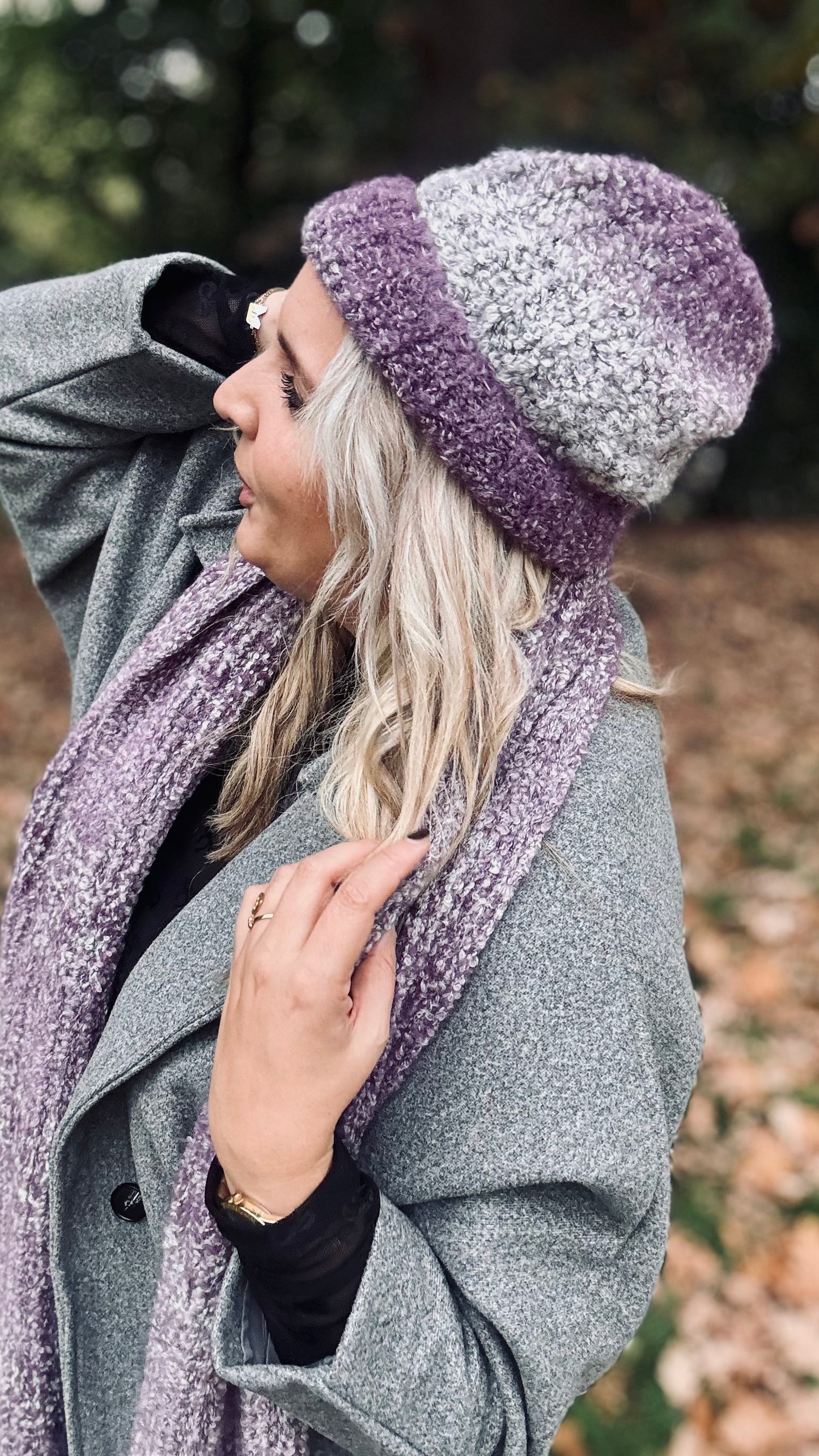 Mingle set (sjaal & muts) - Paars