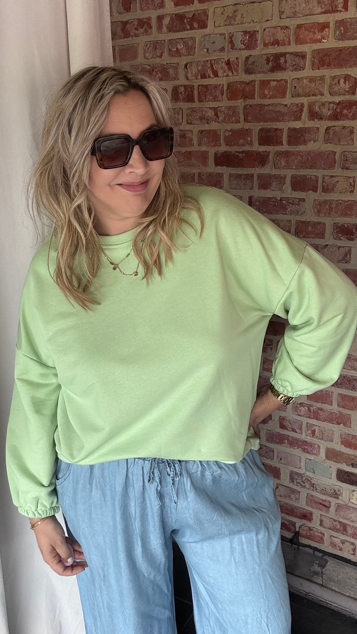 Slow down sweater - lime