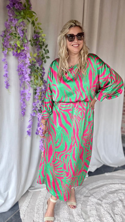 Bellini dress green/pink