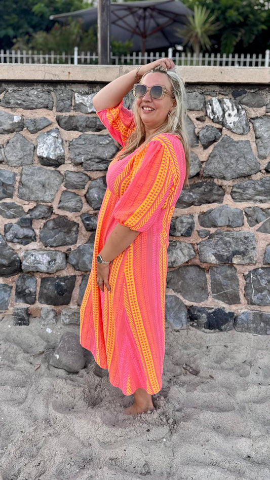 Golden hour dress bohemian koraal