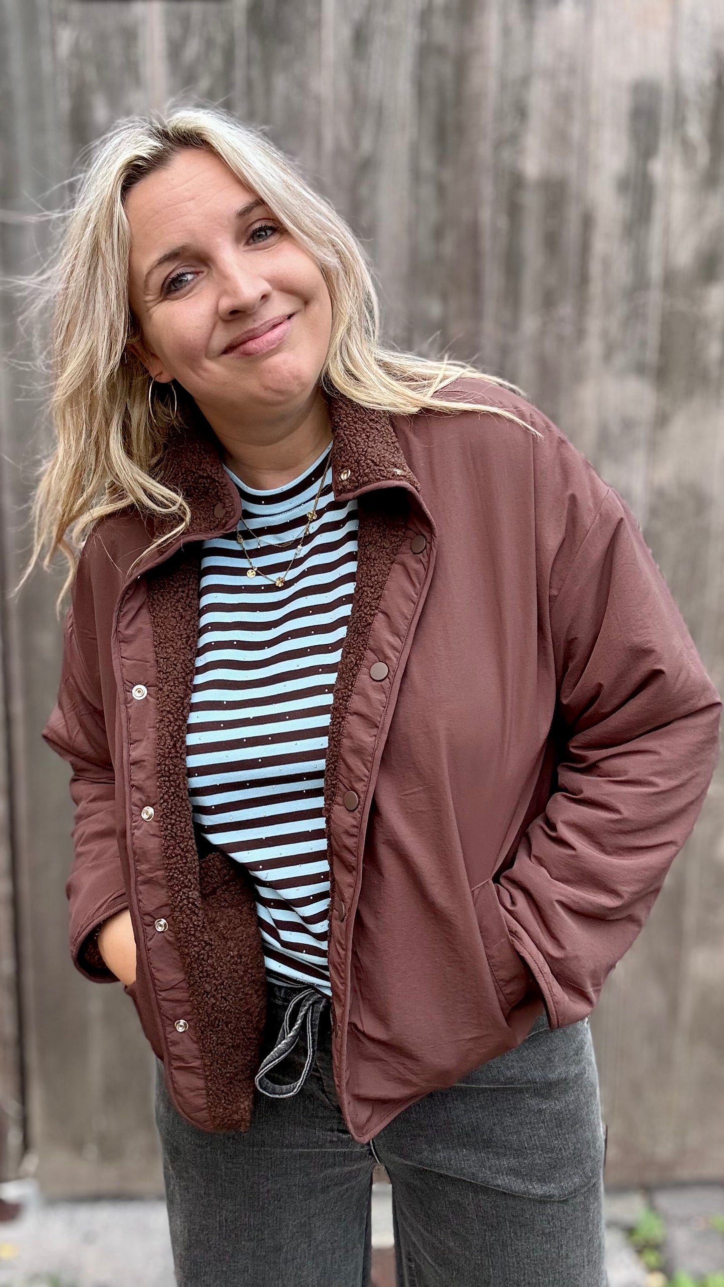 Reversible Teddy Jacket - Choco
