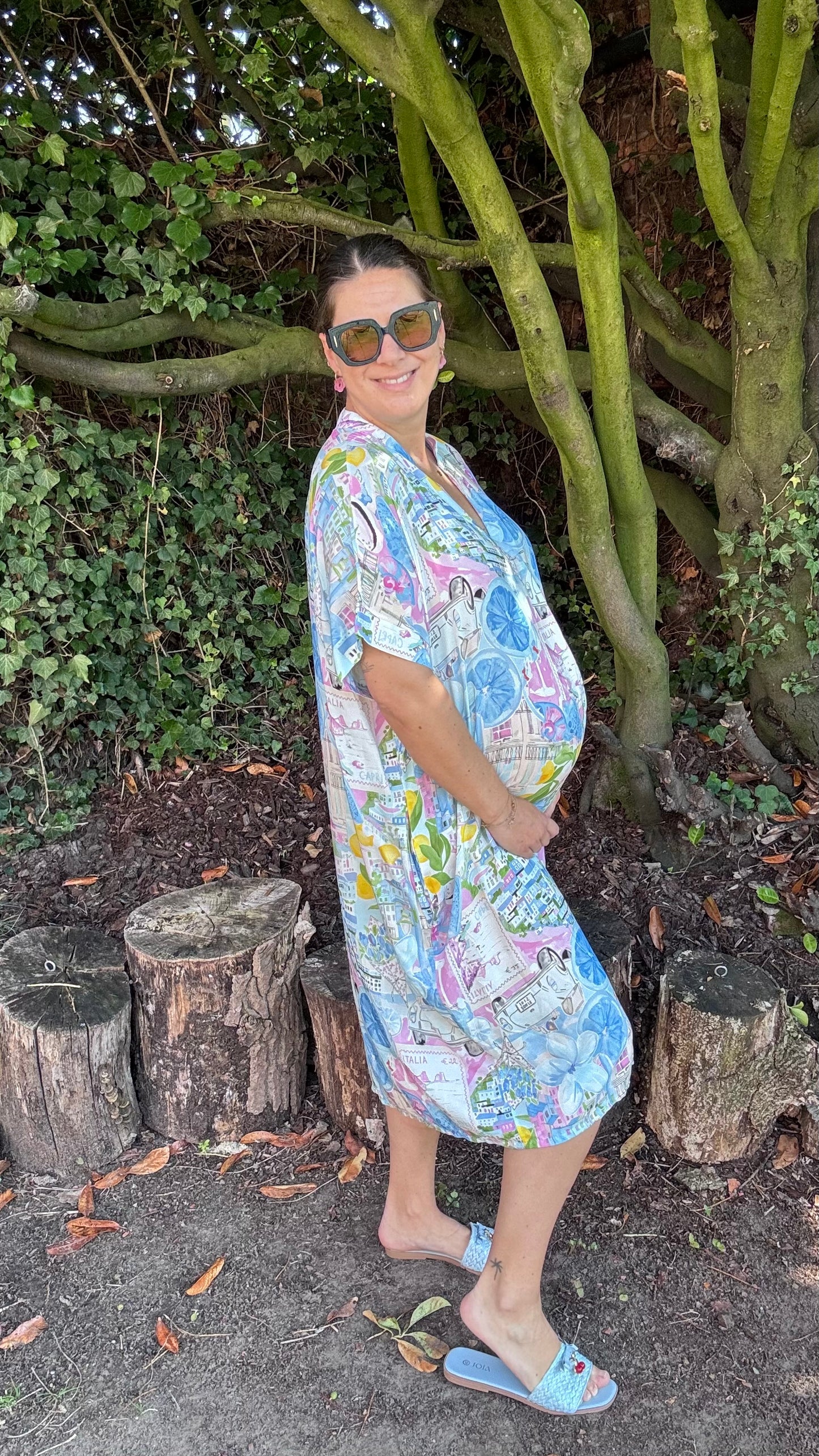 Tropical escape dress - Blauw