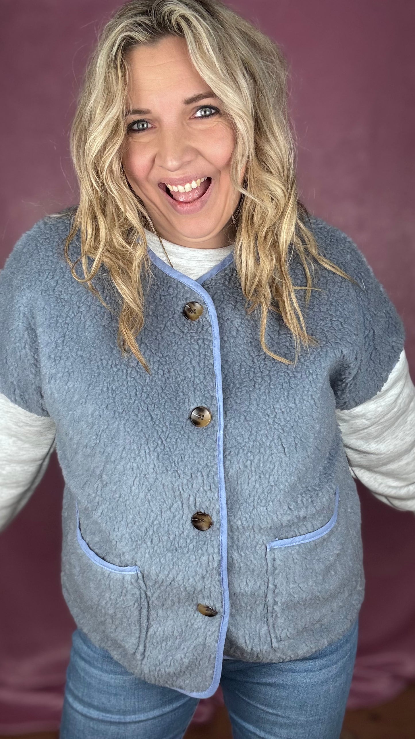 Teddy Easy gilet - Blauw