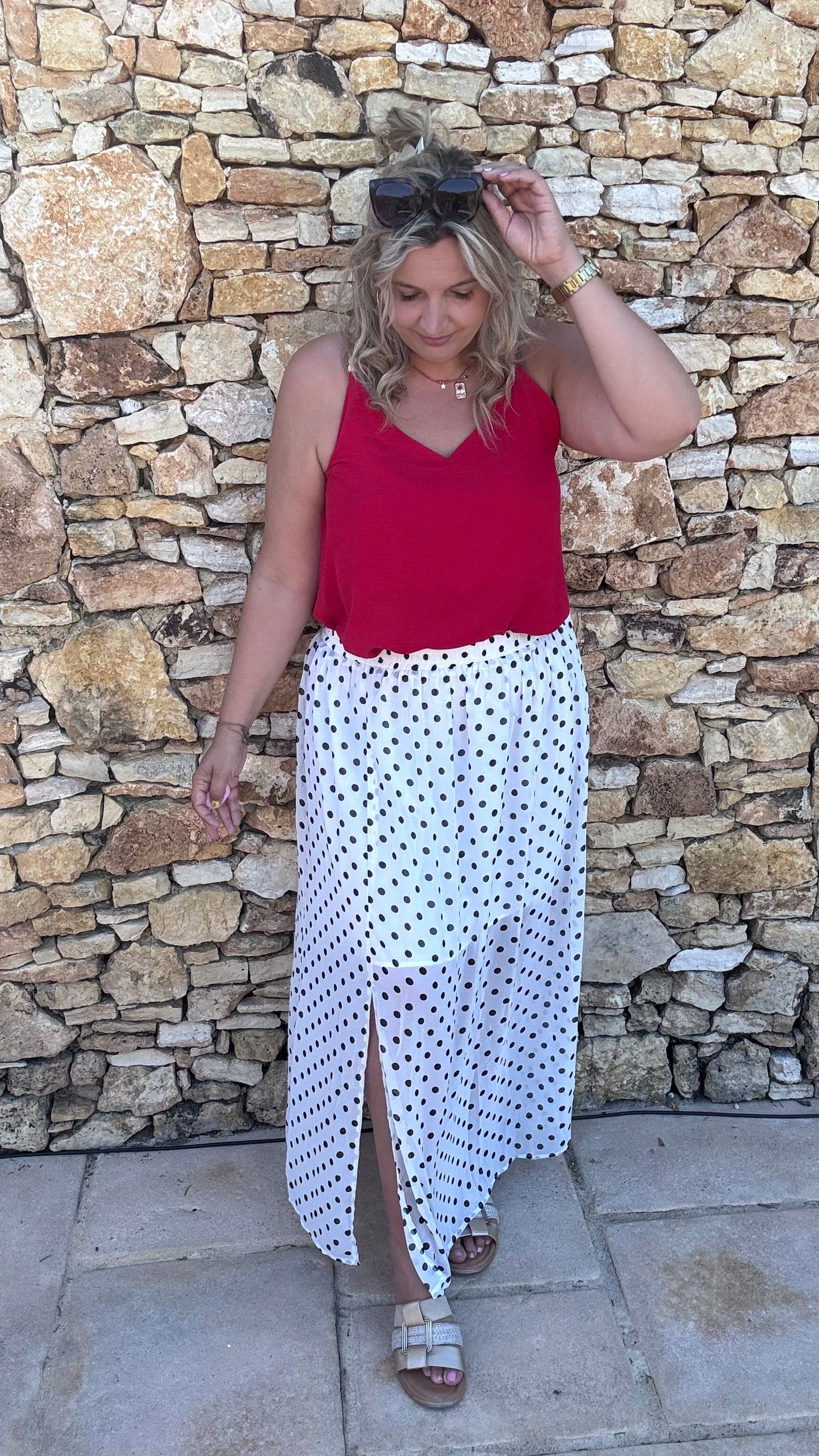 Polkadot rok - Wit