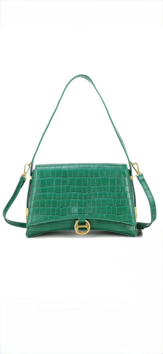 Croco handtas - Groen