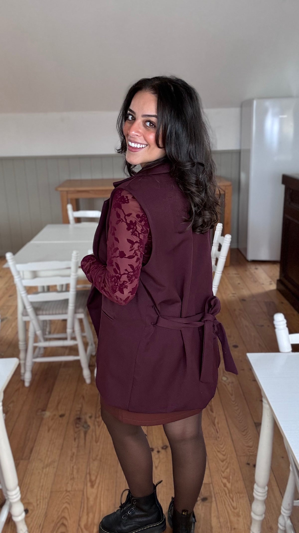 Royal mouwloze blazer - Burgundy