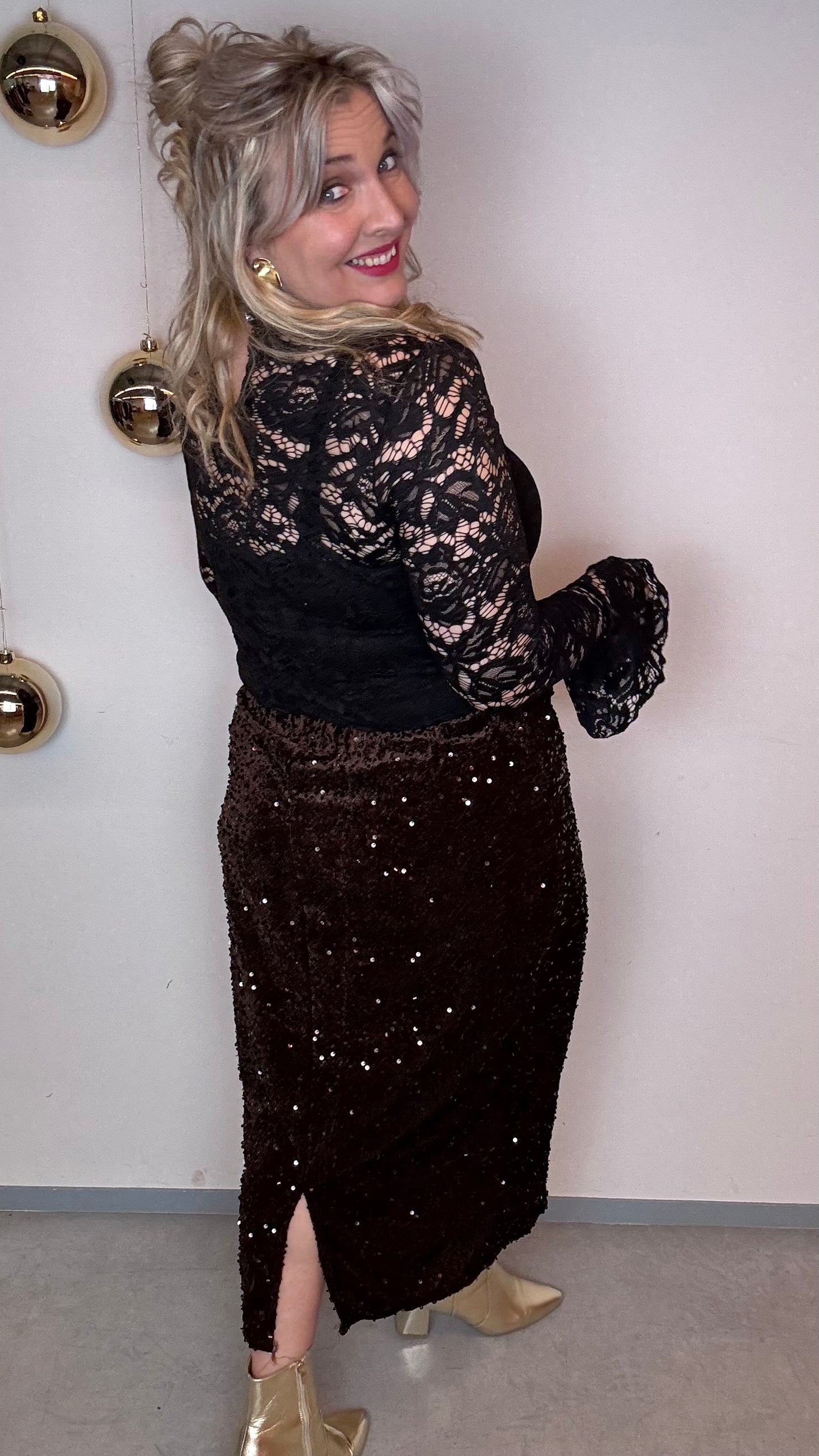 Paillettenrok - Chocolat