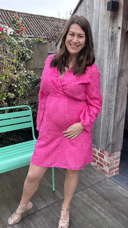 Feather dress - Fuchsia