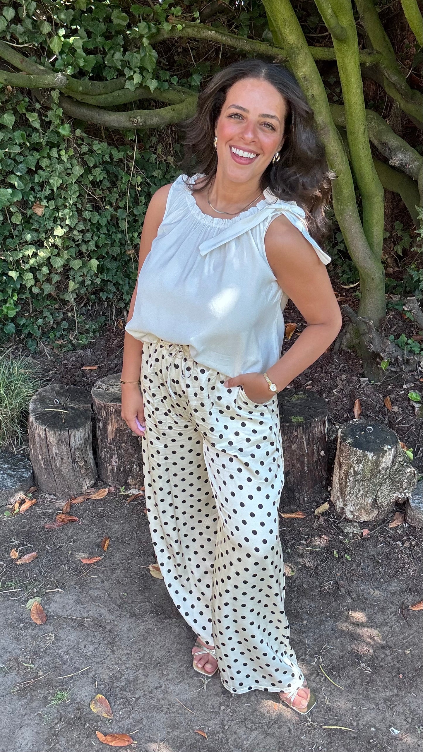 Shoulder bow top - Wit