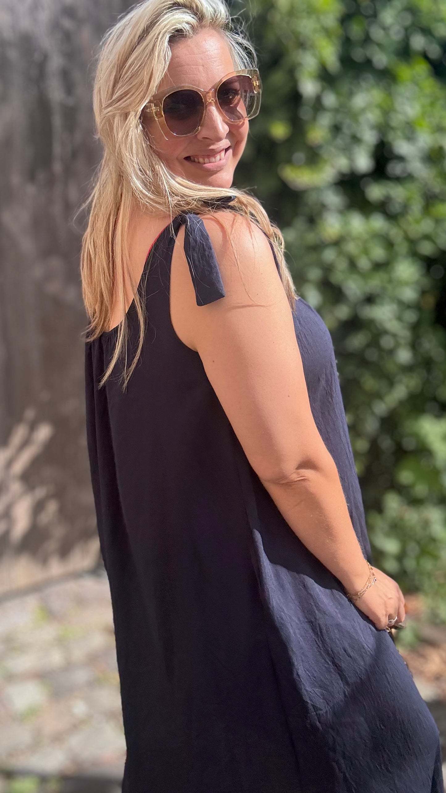Flow dress donkerblauw
