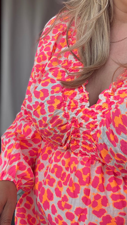 Neon jungle shorty dress