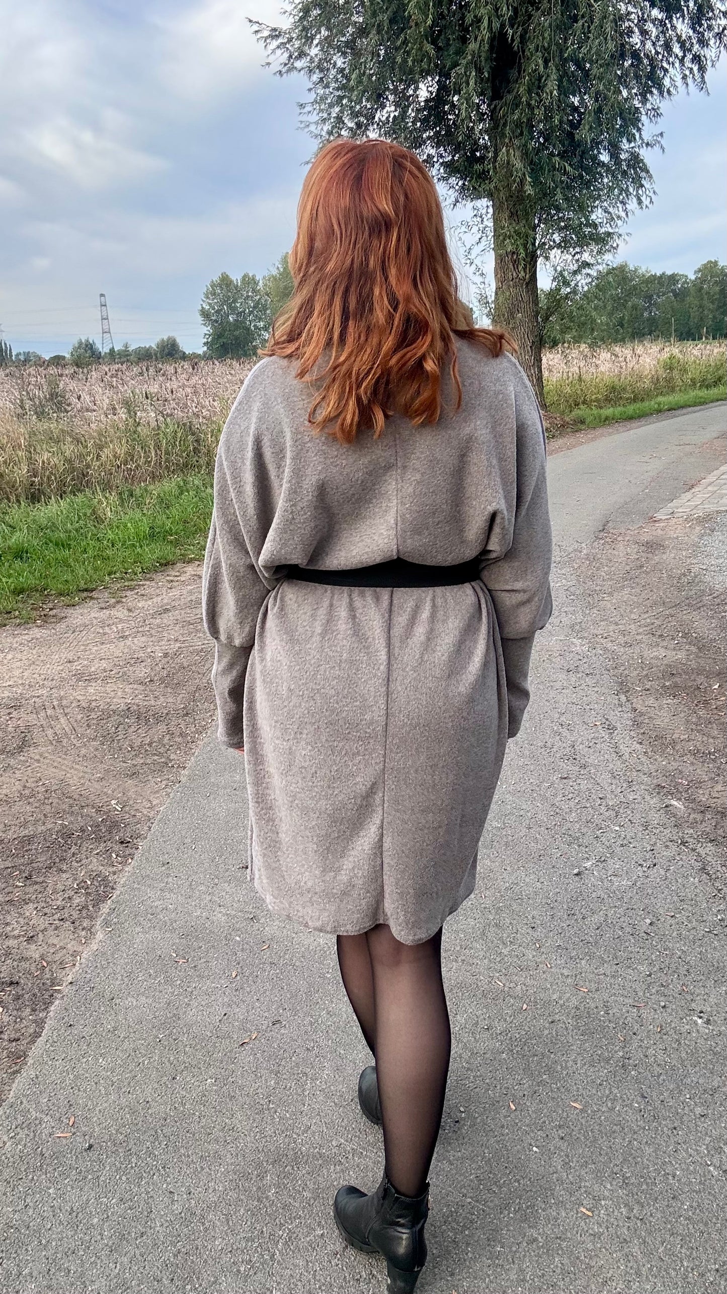 Lounge luxe jurk - Taupe