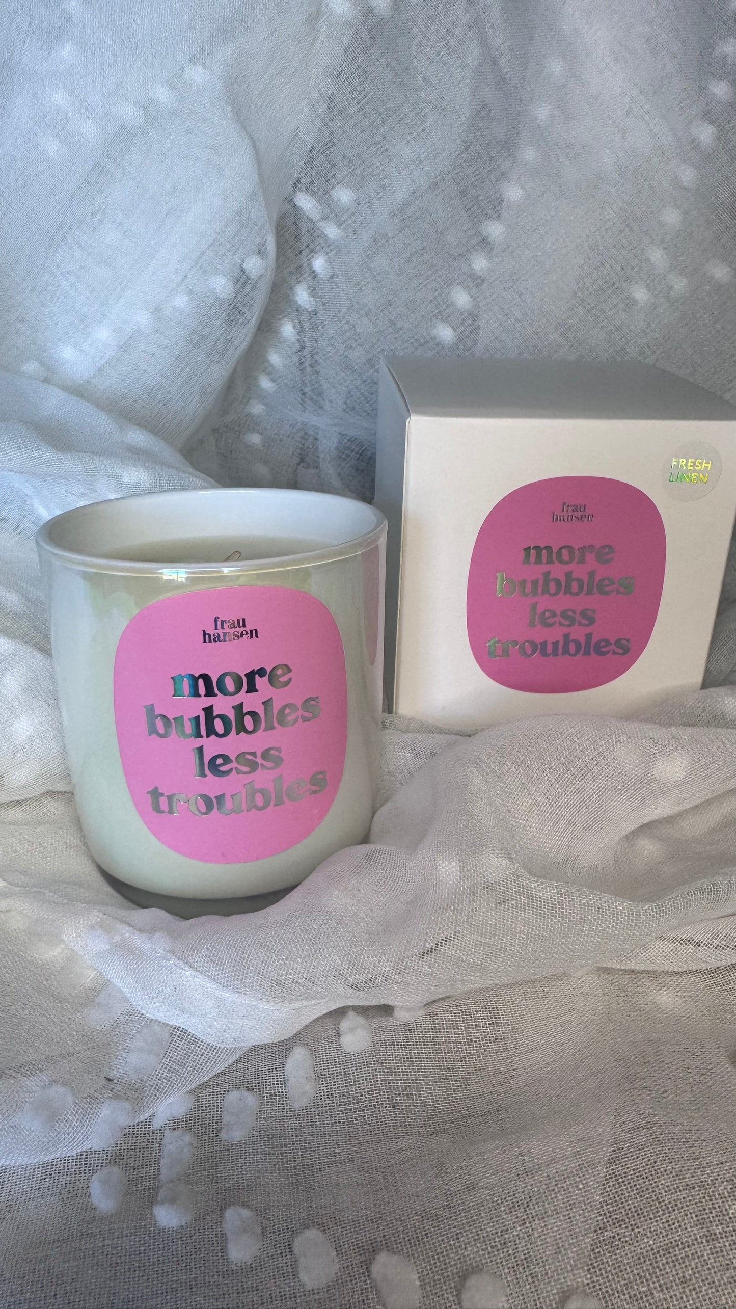 Geurkaars: MORE BUBBLES, LESS TROUBLES