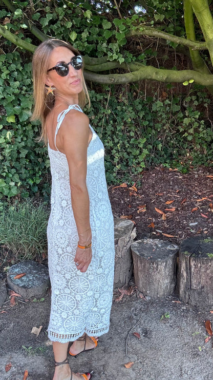 Capri lace dress - Wit