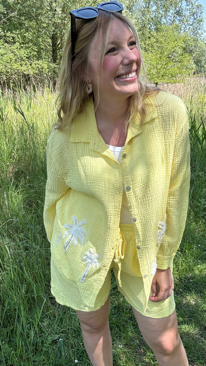 Palm breeze blouse - Geel