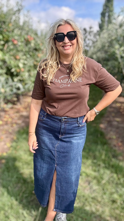 T-shirt champagne bruin