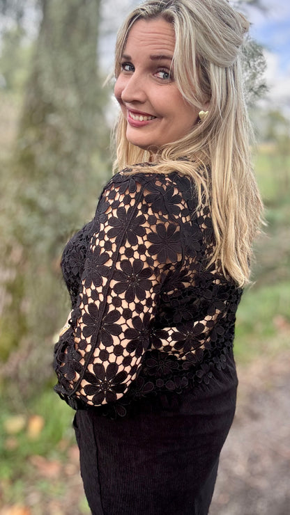 Delicate blouse - zwart