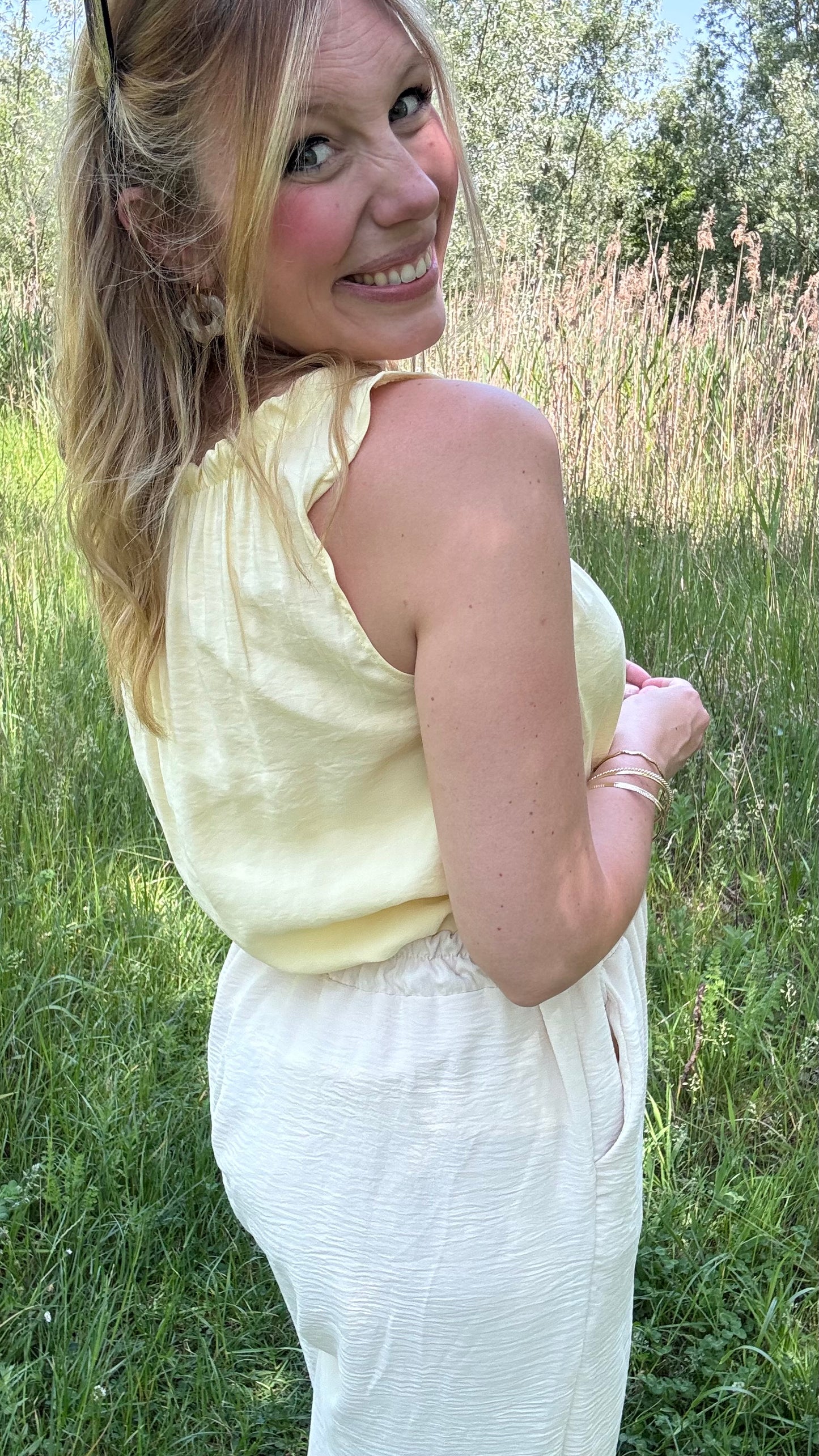 Shoulder bow top - Butteryellow